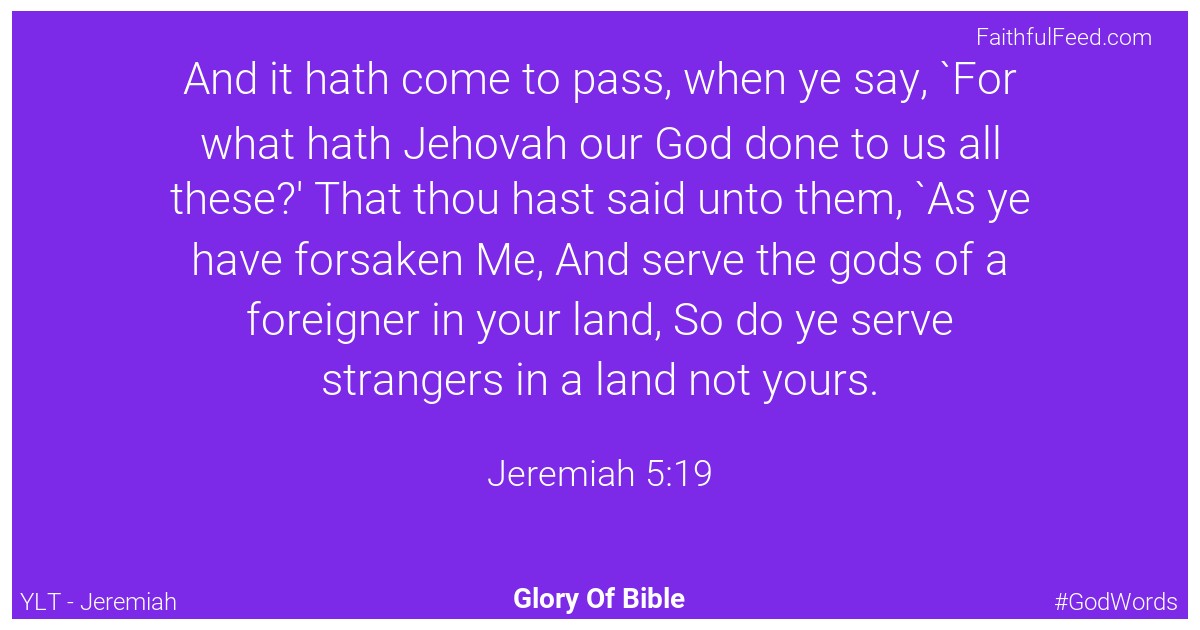 Jeremiah 5:19 - Ylt
