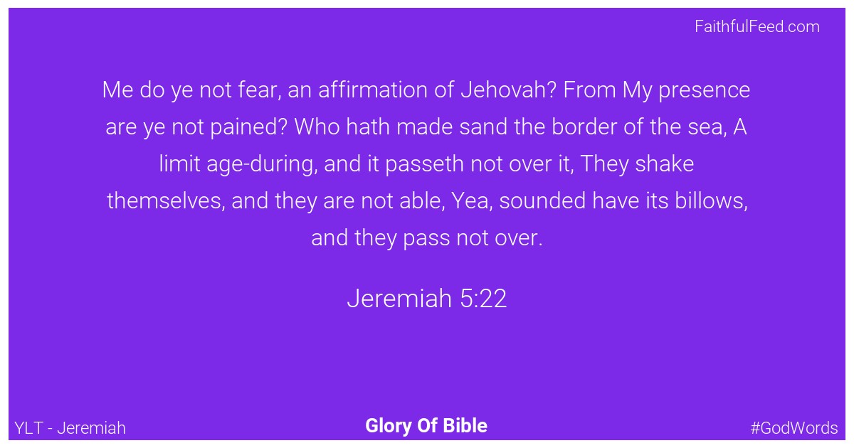 Jeremiah 5:22 - Ylt