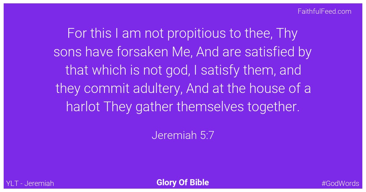 Jeremiah 5:7 - Ylt