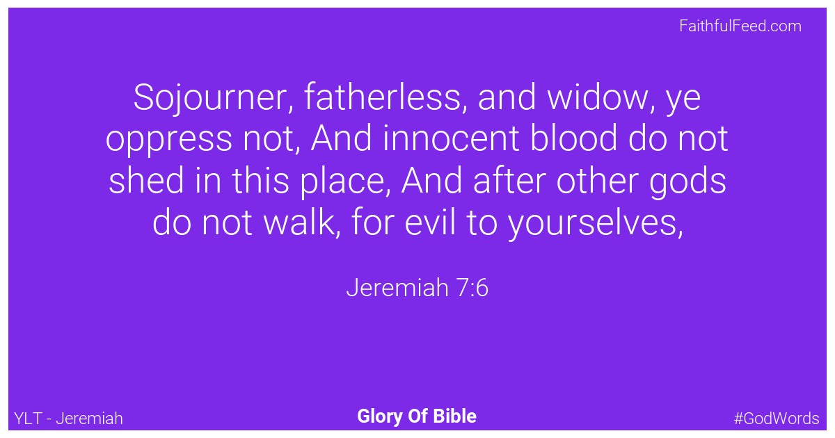 Jeremiah 7:6 - Ylt