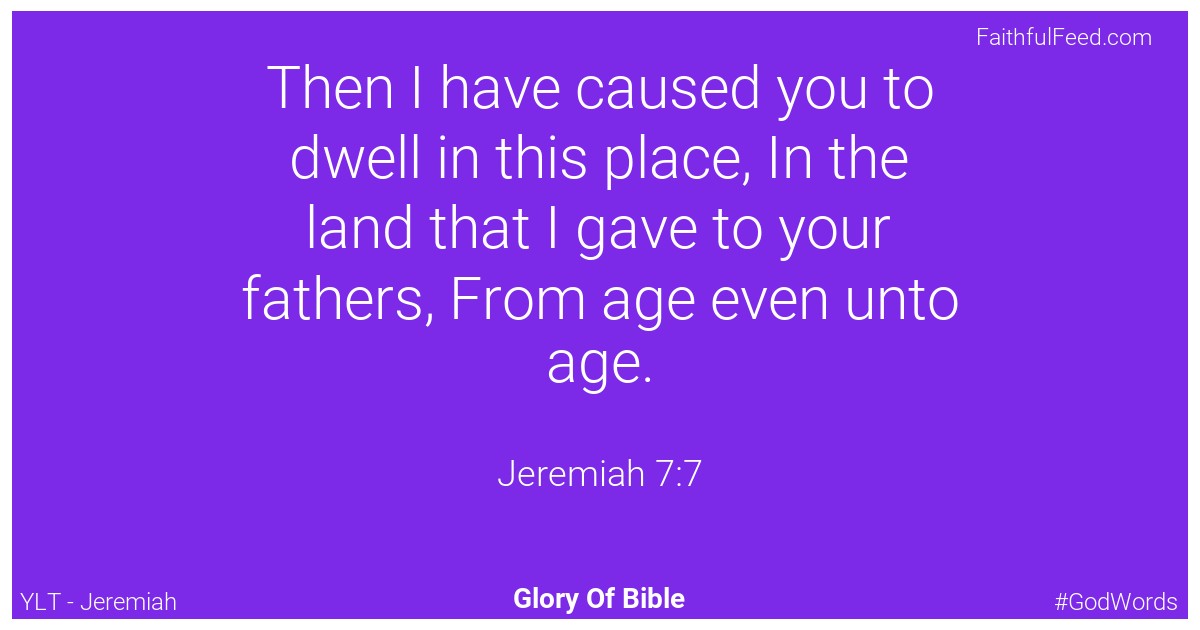 Jeremiah 7:7 - Ylt