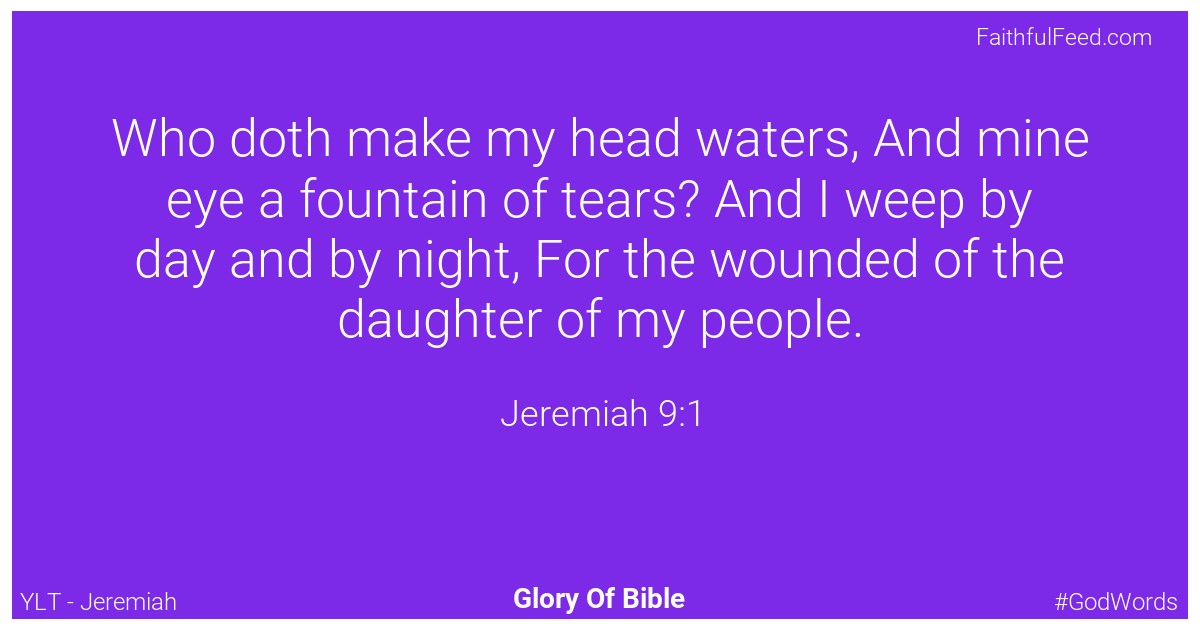 Jeremiah 9:1 - Ylt
