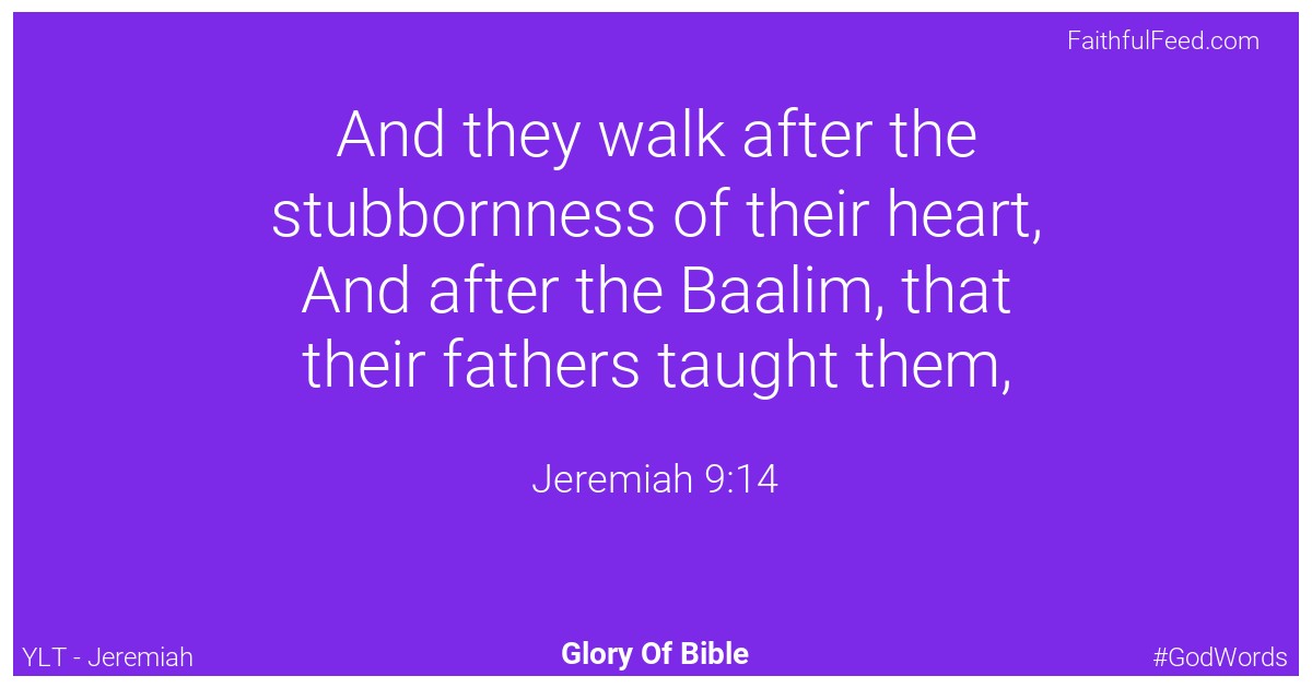 Jeremiah 9:14 - Ylt