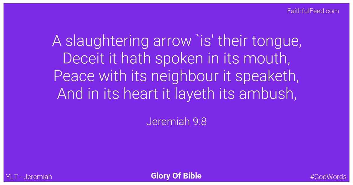 Jeremiah 9:8 - Ylt