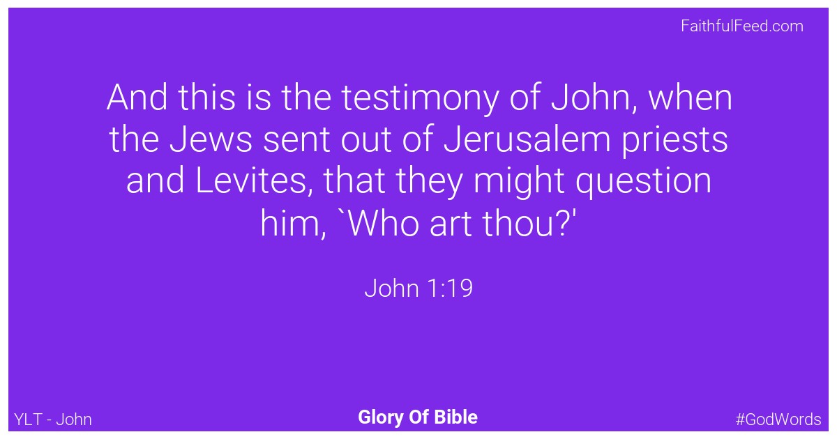 John 1:19 - Ylt