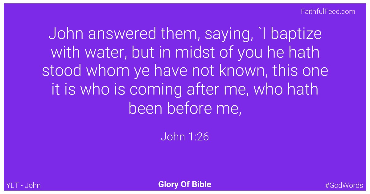 John 1:26 - Ylt