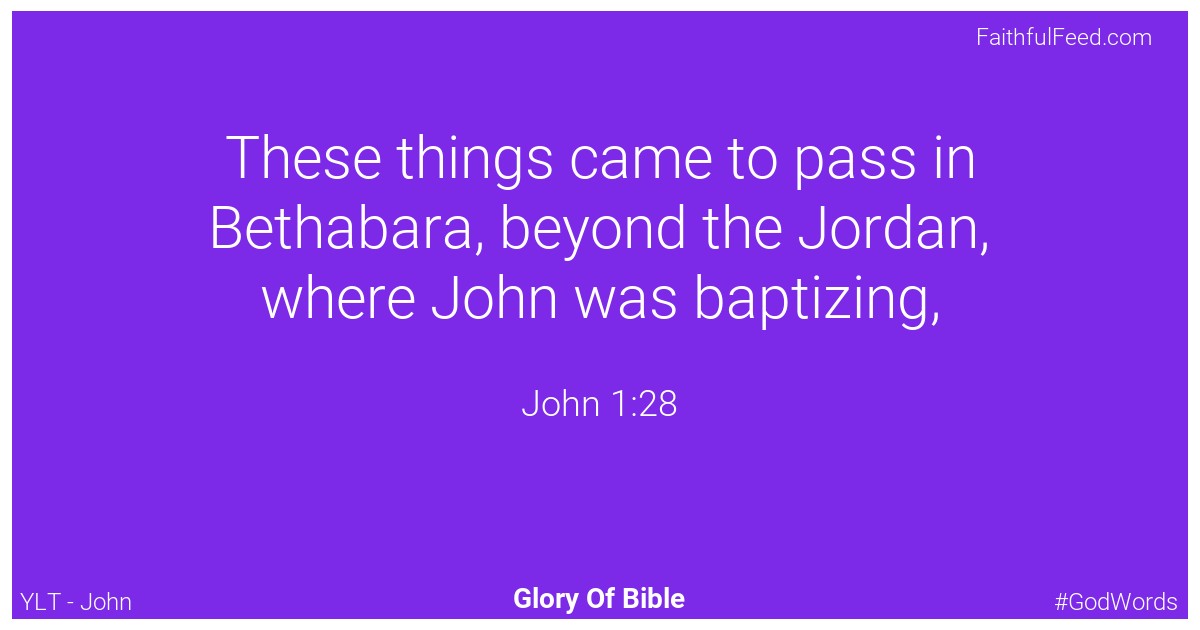 John 1:28 - Ylt