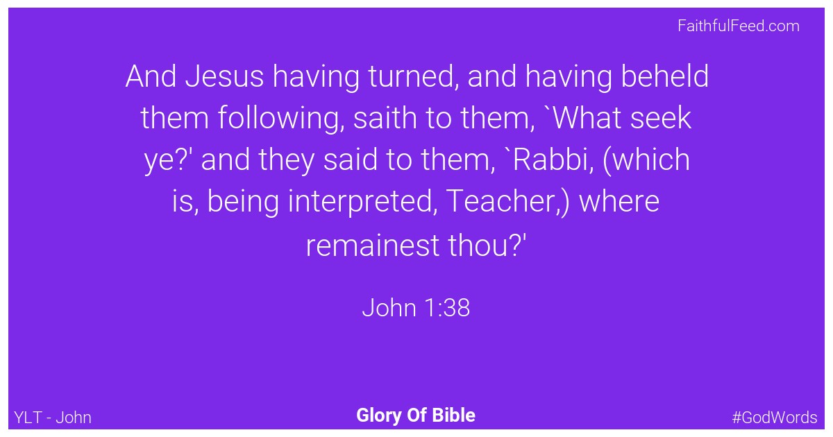 John 1:38 - Ylt