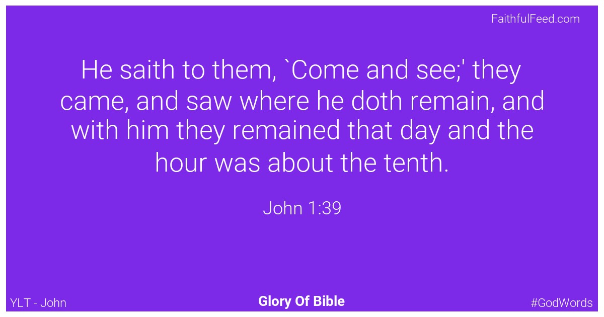 John 1:39 - Ylt