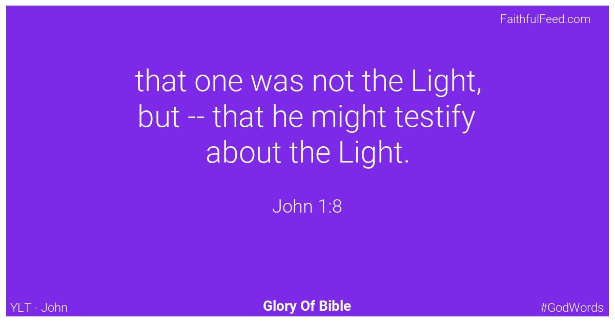 John 1:8 - Ylt