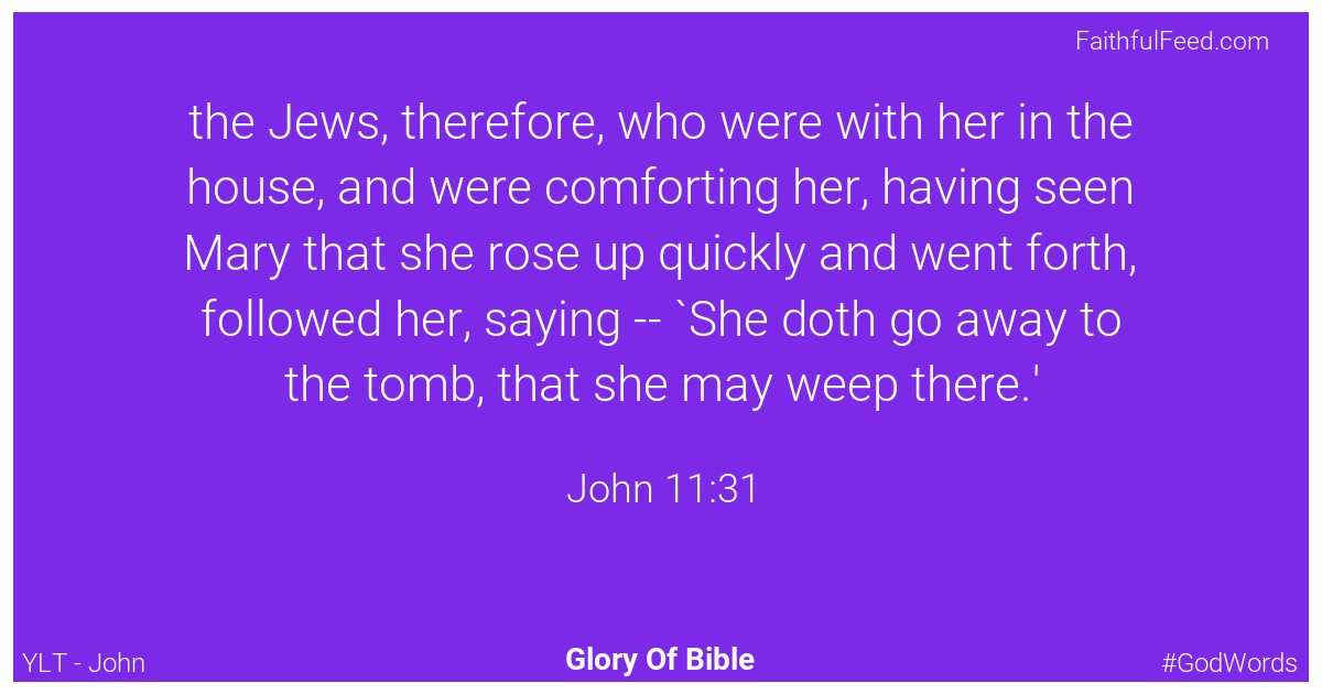 John 11:31 - Ylt