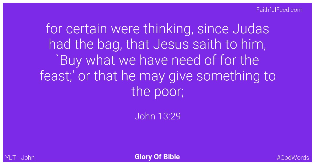 John 13:29 - Ylt