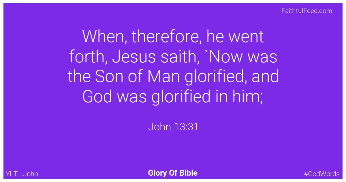 John 13:31 - Ylt