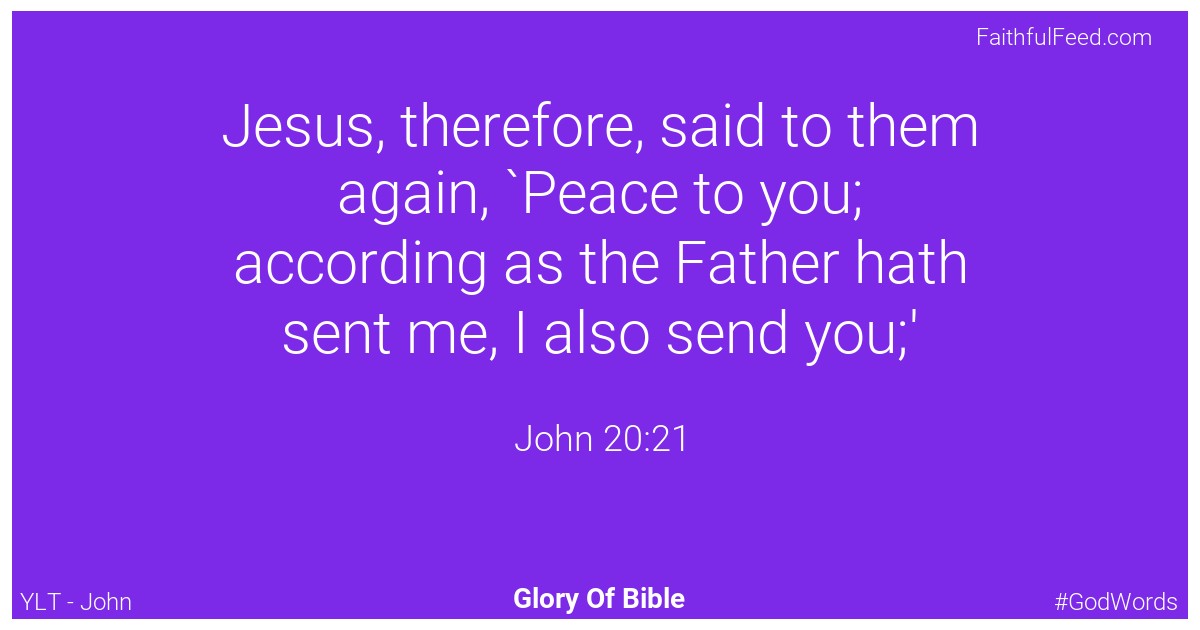 John 20:21 - Ylt