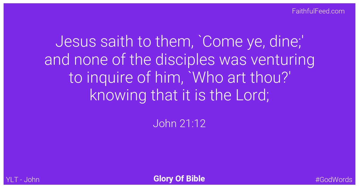 John 21:12 - Ylt