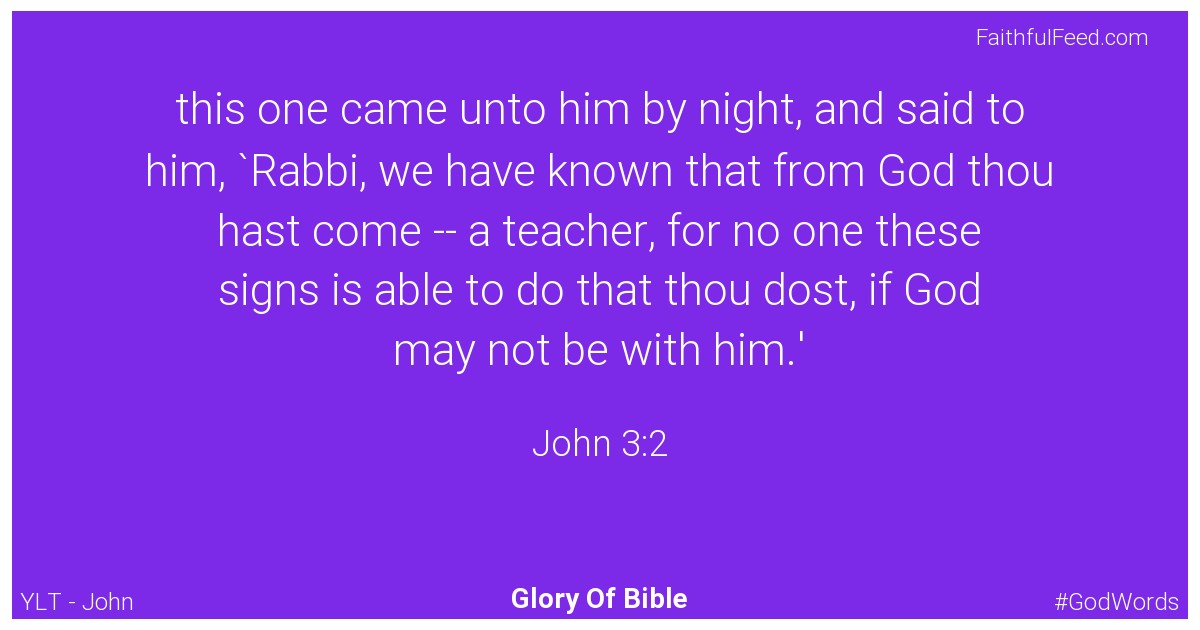 John 3:2 - Ylt