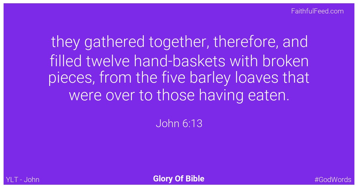 John 6:13 - Ylt