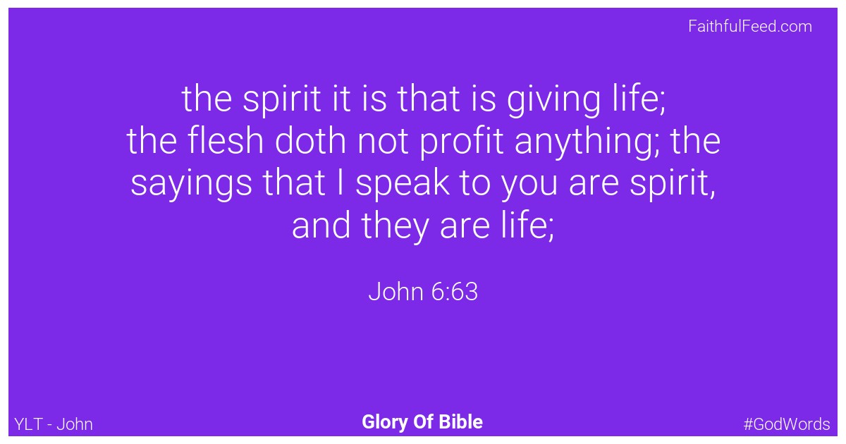 John 6:63 - Ylt