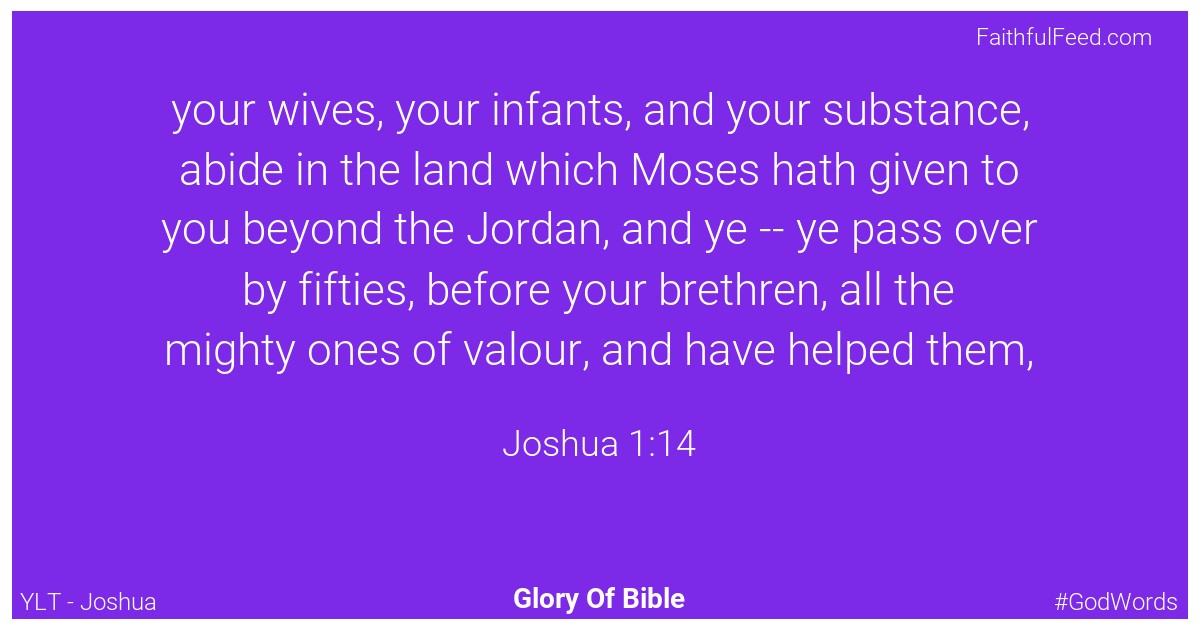 Joshua 1:14 - Ylt