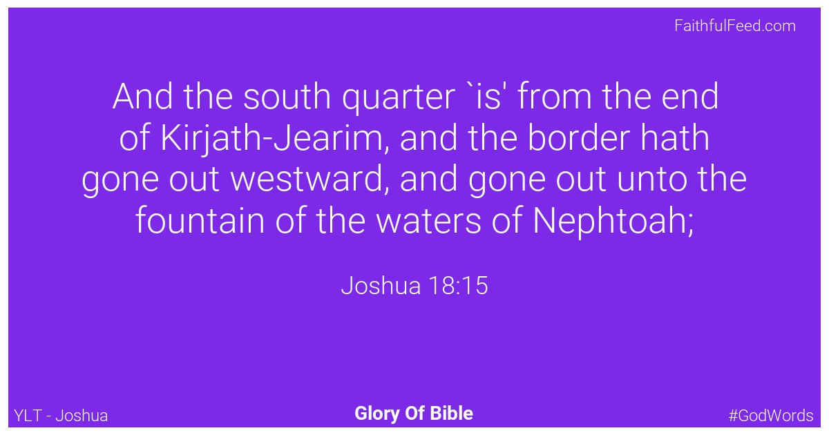 Joshua 18:15 - Ylt