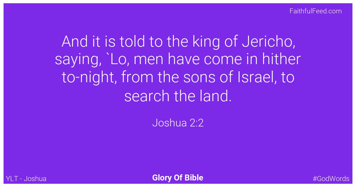 Joshua 2:2 - Ylt