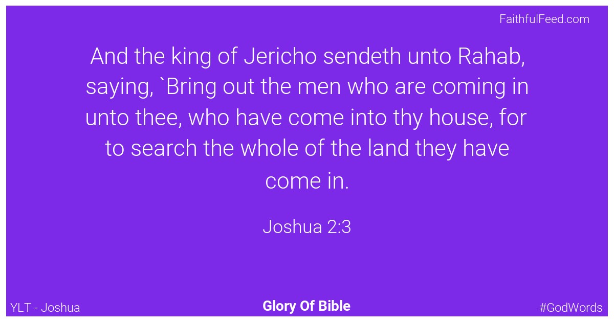 Joshua 2:3 - Ylt