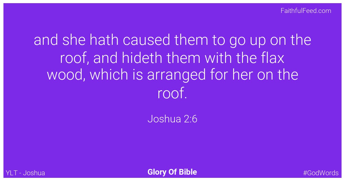 Joshua 2:6 - Ylt
