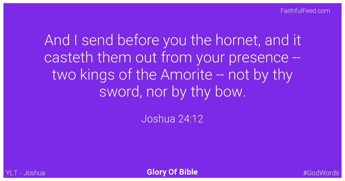 Joshua 24:12 - Ylt