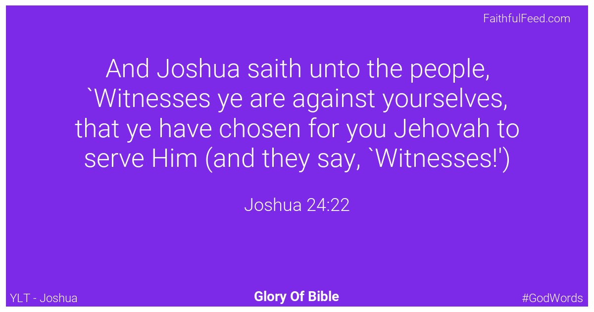 Joshua 24:22 - Ylt