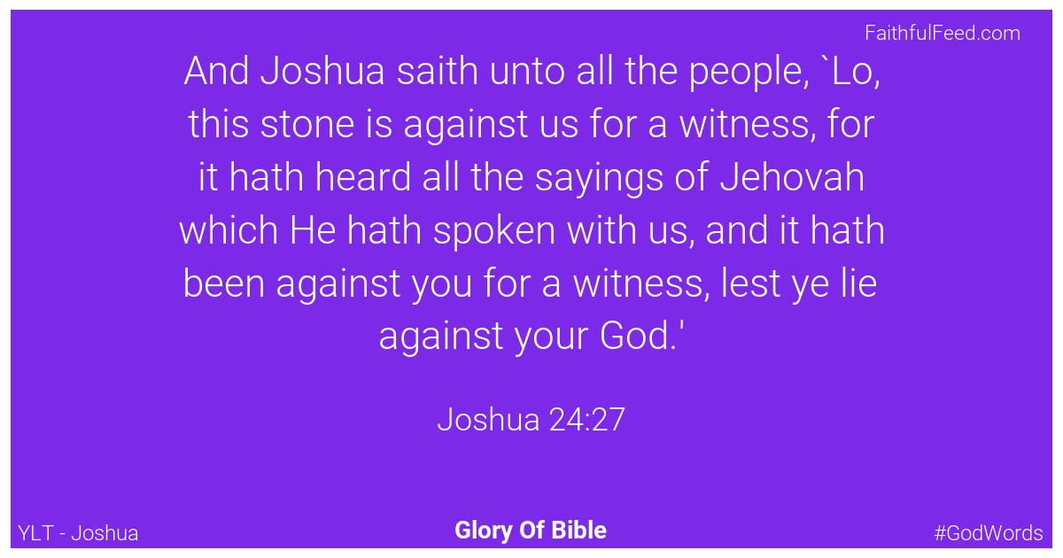 Joshua 24:27 - Ylt