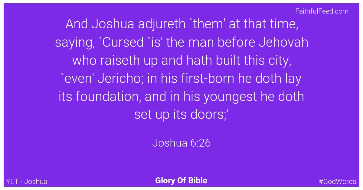 Joshua 6:26 - Ylt