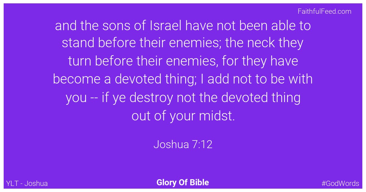 Joshua 7:12 - Ylt