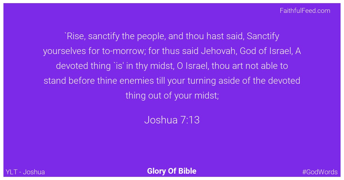 Joshua 7:13 - Ylt