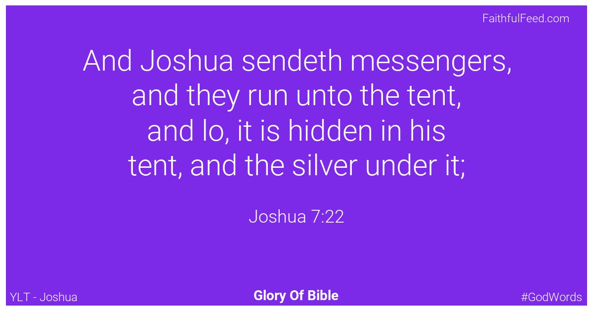 Joshua 7:22 - Ylt