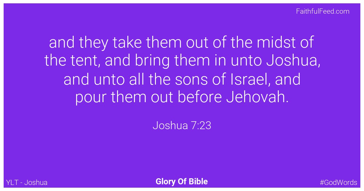 Joshua 7:23 - Ylt