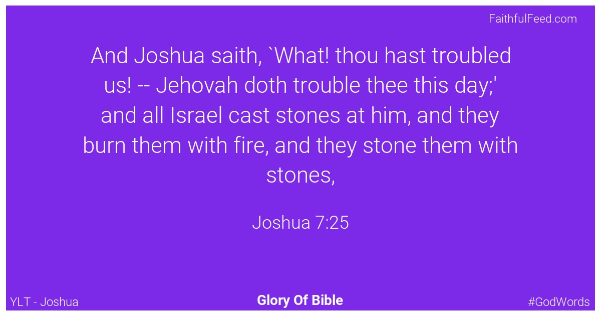 Joshua 7:25 - Ylt