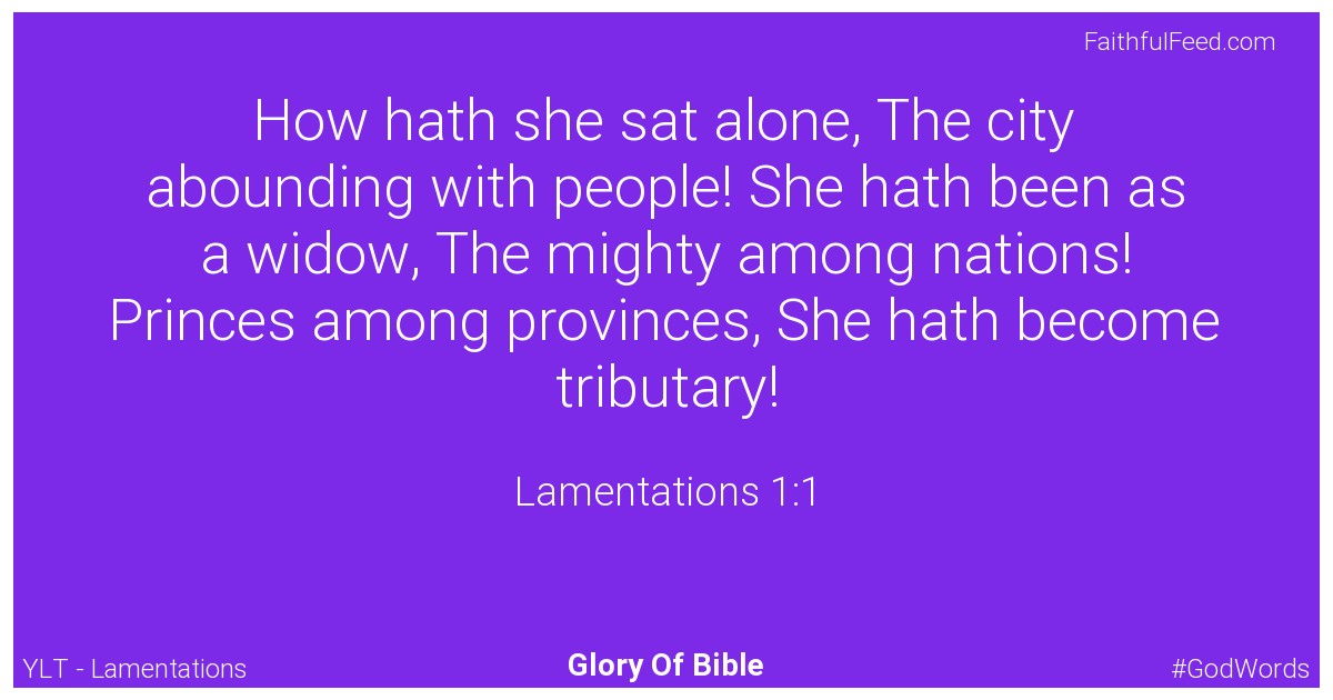 Lamentations 1:1 - Ylt