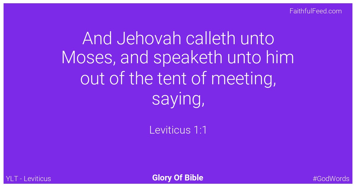 Leviticus 1:1 - Ylt