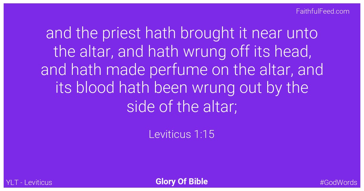 Leviticus 1:15 - Ylt