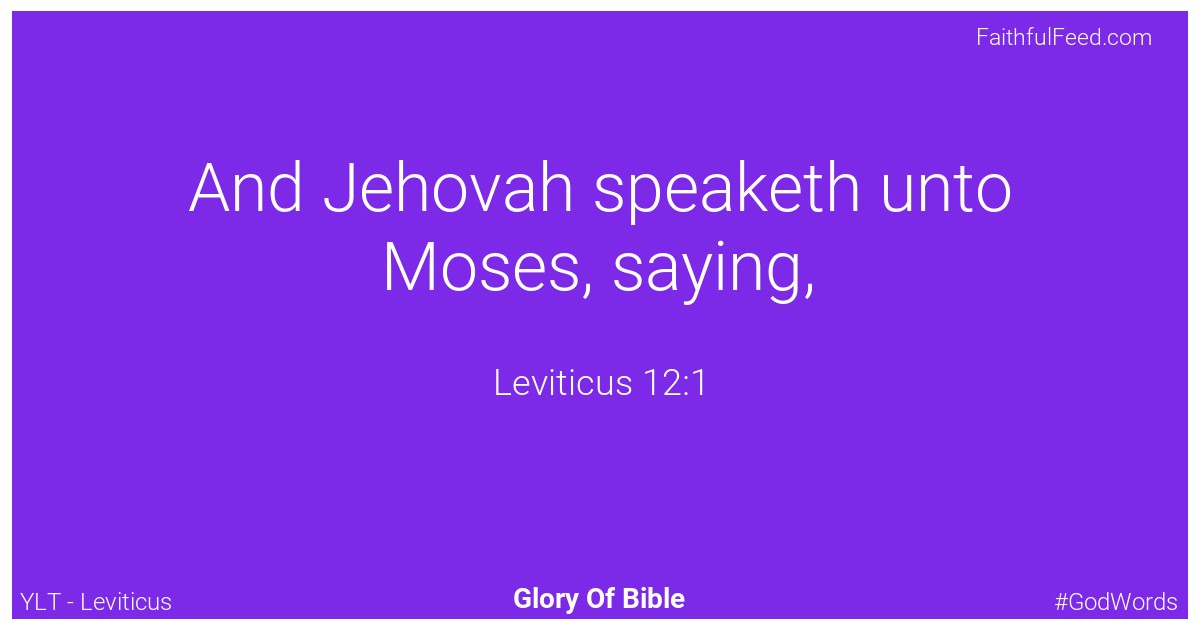 Leviticus 12:1 - Ylt