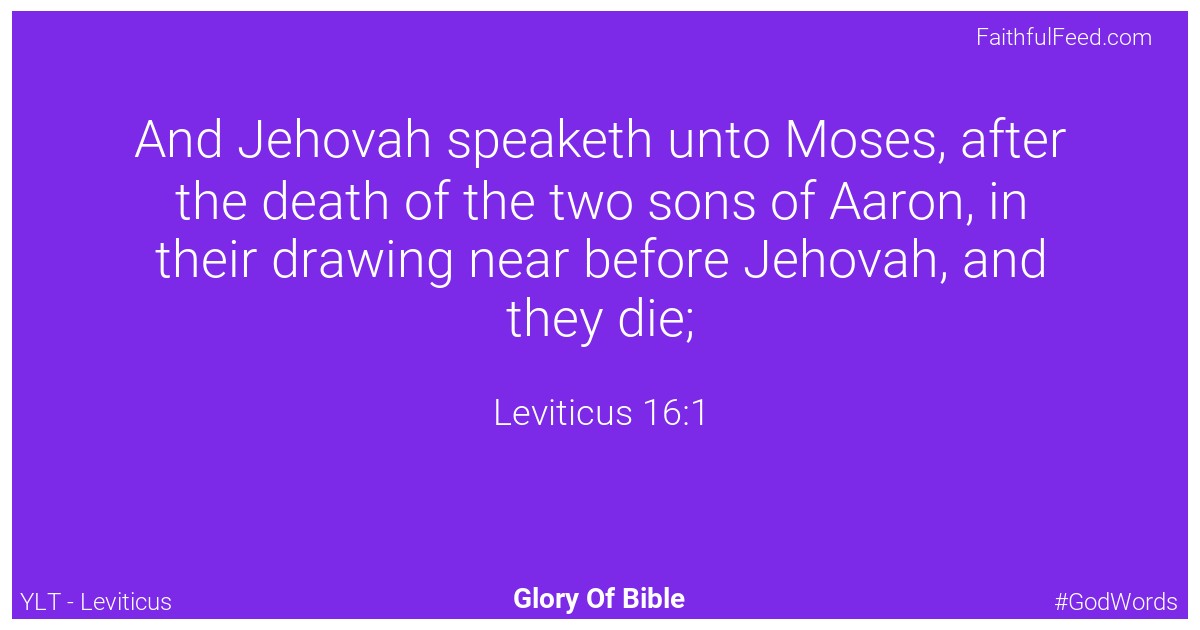 Leviticus 16:1 - Ylt