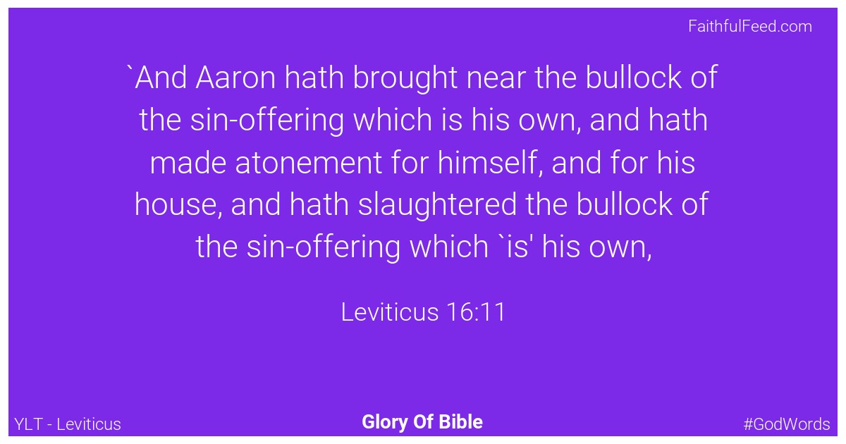 Leviticus 16:11 - Ylt