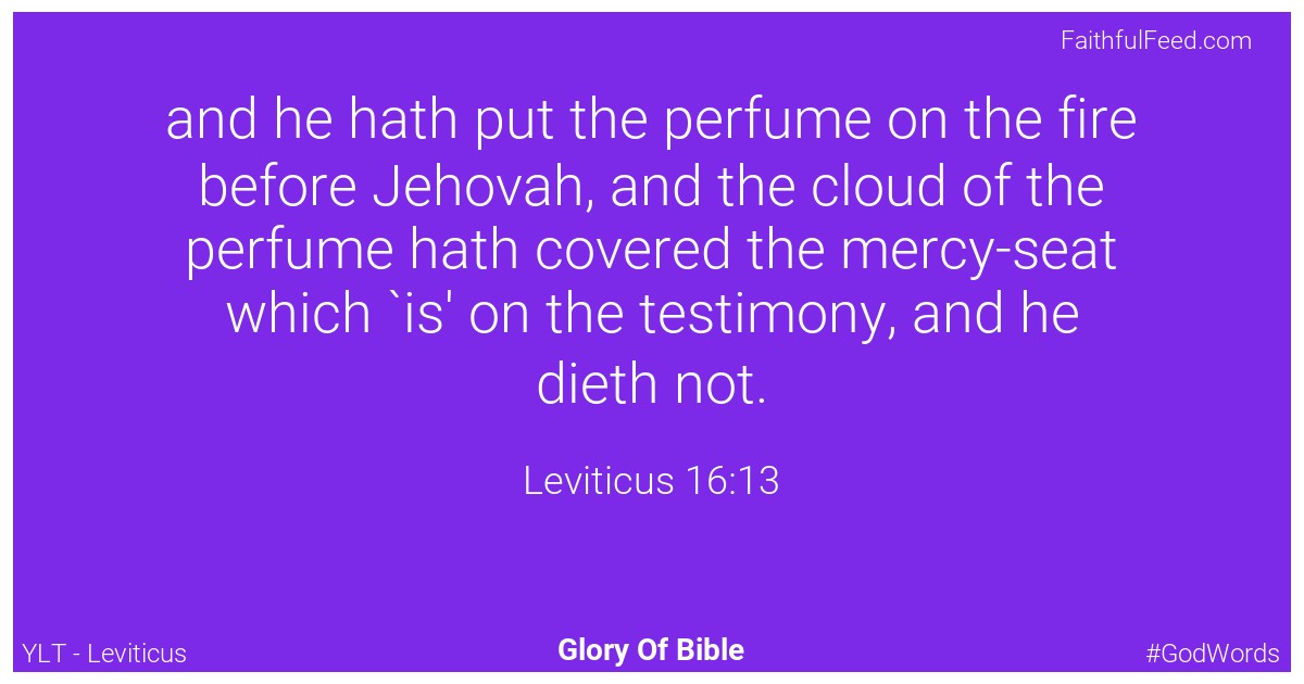 Leviticus 16:13 - Ylt