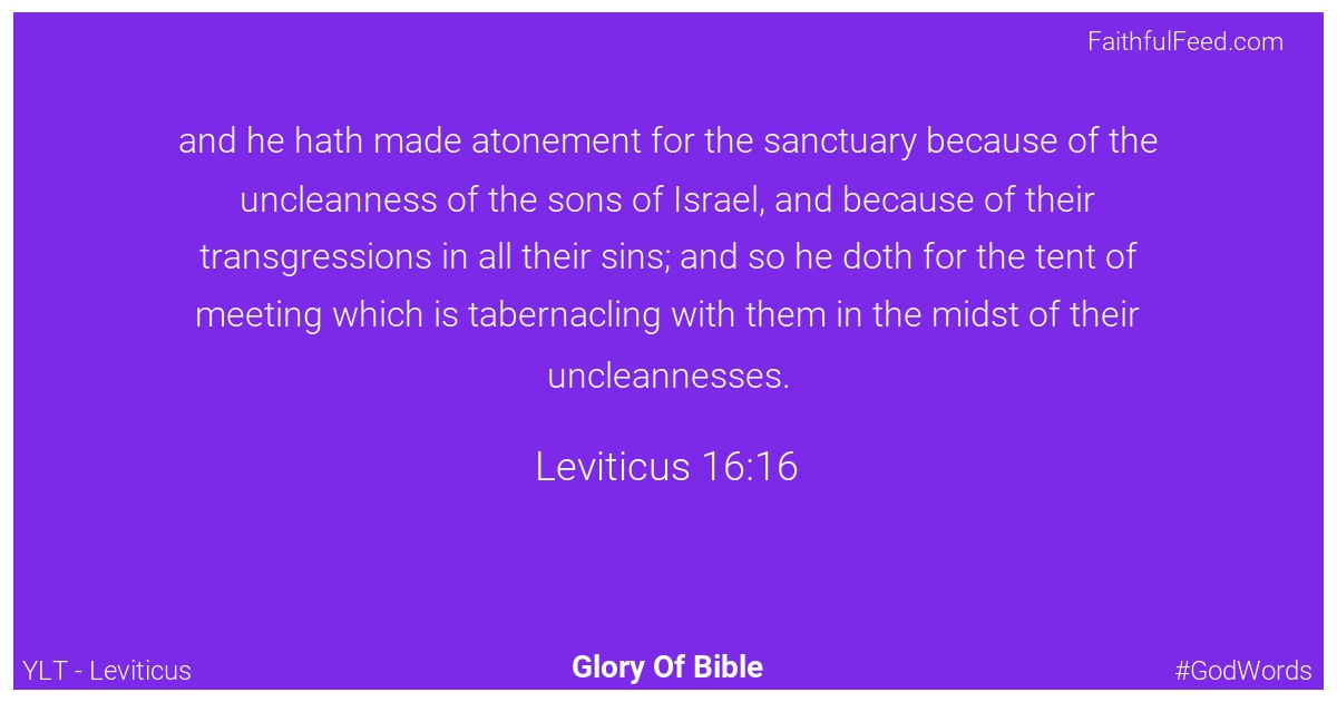 Leviticus 16:16 - Ylt