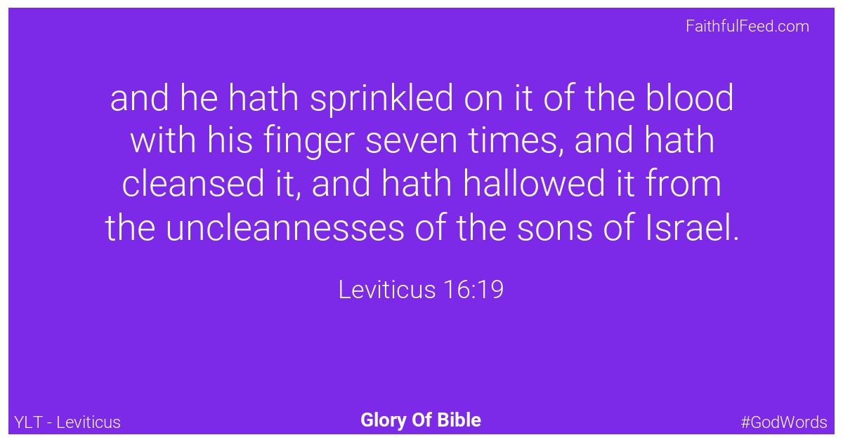 Leviticus 16:19 - Ylt