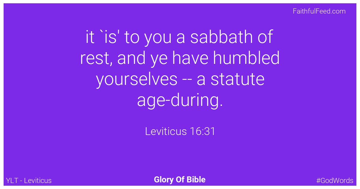 Leviticus 16:31 - Ylt