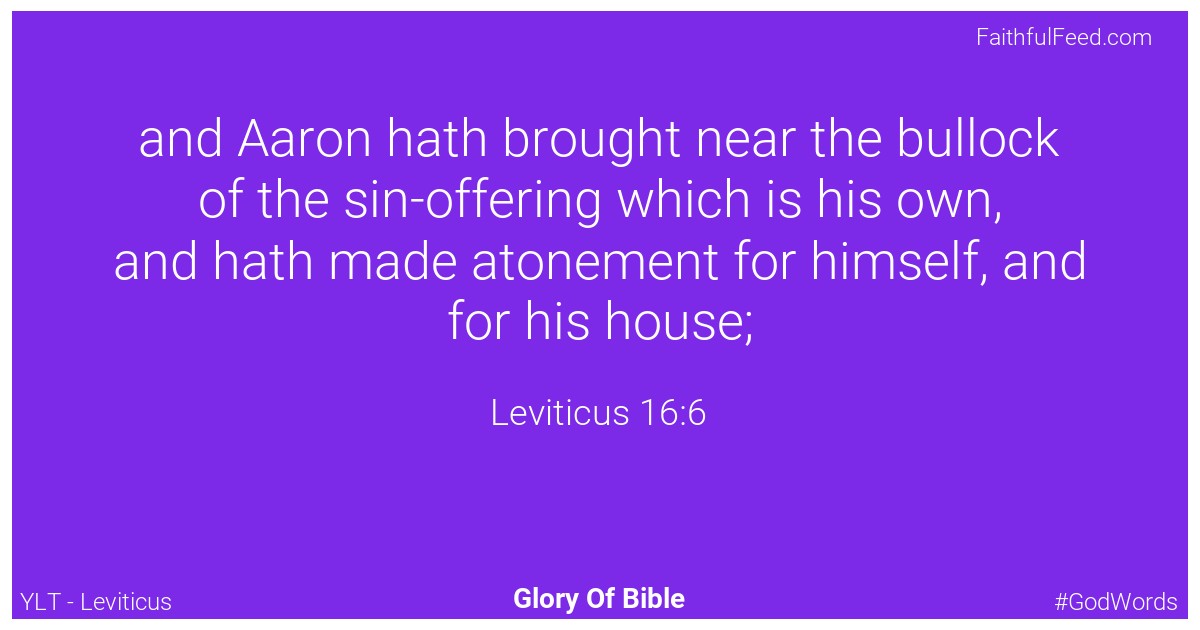 Leviticus 16:6 - Ylt