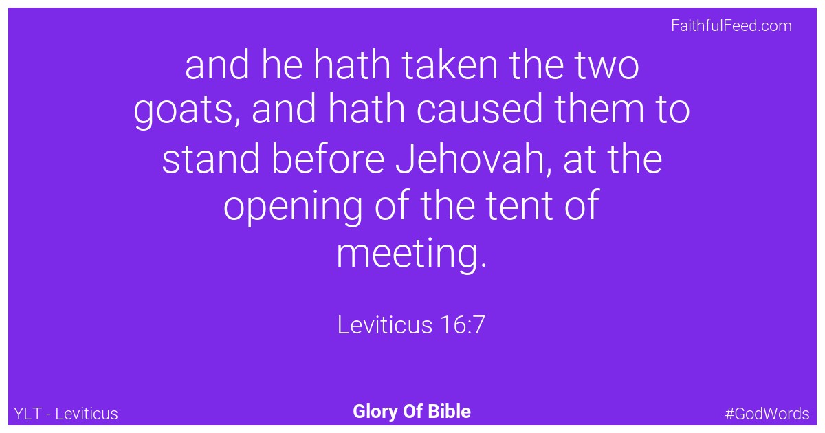 Leviticus 16:7 - Ylt