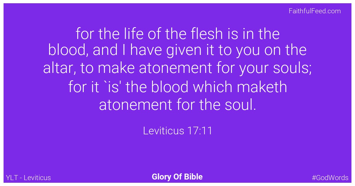 Leviticus 17:11 - Ylt