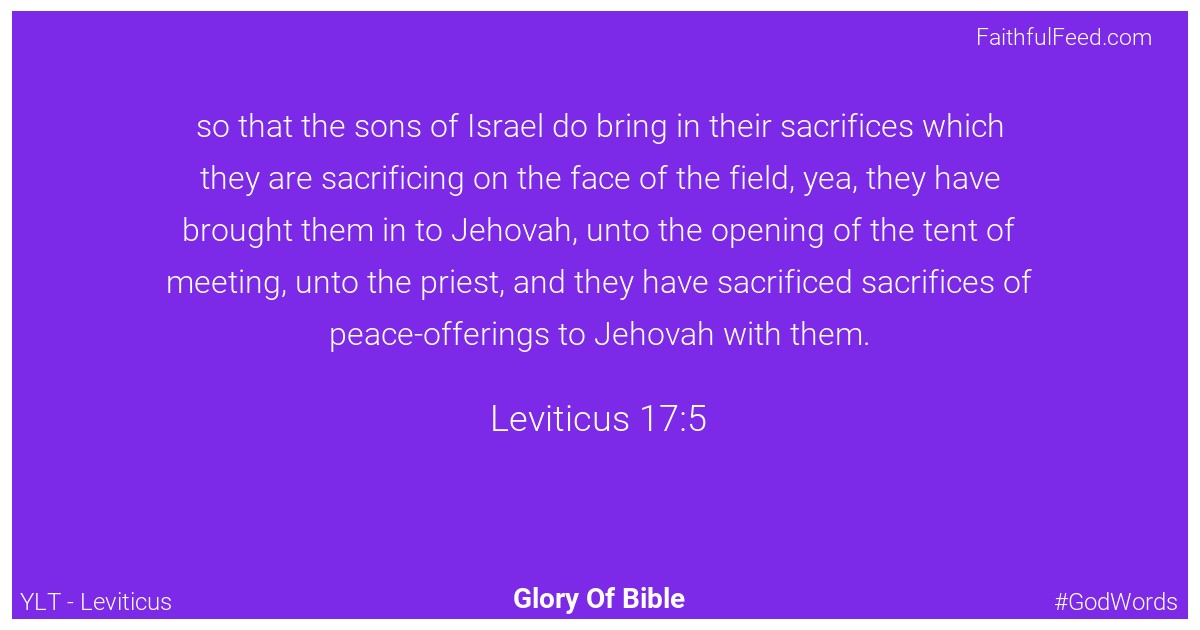 Leviticus 17:5 - Ylt